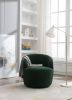 fabric swivel accent armchair barrel chair with black powder coating metal ring