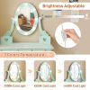 FCH Kids Vanity Set with Mirror and Lights and Stool, 5 Storage Drawers