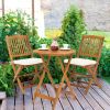 3-Piece Folding Acacia Wood Patio Bistro Set