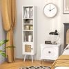 4 Tiers Rattan Storage Cabinet with Slim Design