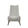Mid-Century Accent Chair-Upholstered with Walnut Legs