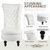 Royal Velvet High Back Armless Chair;  Retro Elegant Luxury Throne Chair;  Upholstered Tufted Accent Seat w/Storage for Dressing Room;  Living Room;