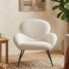 Bouclé Barrel Accent Chair with Curved Back