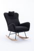 35.5 inch Rocking Chair, Soft Teddy Velvet Fabric Rocking Chair for Nursery