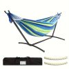 Double Hammock with Stand 450 lb. capacity steel stand, includes premium carry bag and two anti-sway balance beams
