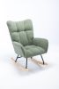 Dark Green Teddy Rocking Chair-Soft Velvet Upholstered Glider