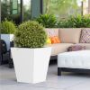 18" H Tall Mental Tapered Planter â€“ Large Outdoor & Indoor Garden Plant Pot with Drainage Hole and Rubber Plug